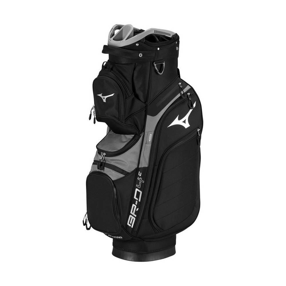 Mens Mizuno BR-D4C Cart Bag Black/Grey Philippines (FJIAXB098)